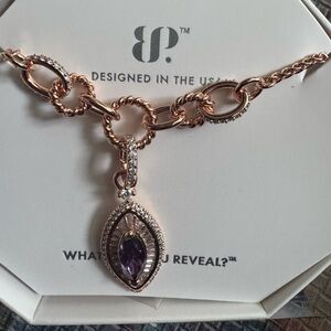 BP Rose Gold Necklace with Purple Pendant